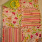 Pink/ Green Stripe/ Hearts Rag Lovey/ Security Blanket