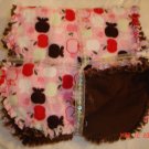 Pink & Brown *Apples* Rag Burp Cloth