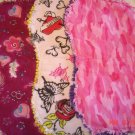 Pink/Fuschia Edgy Baby set of 3 Rag Burp Cloths