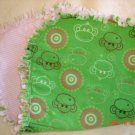Green Monkey & Pink Circles Rag Burp Cloth