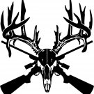 Deer Skull Gun Rifle Hunting Antler Car Truck Window Laptop Vinyl Decal Sticker