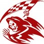 Grim Reaper Racing Checkered Flag Racecar Car Truck Laptop Vinyl Decal Sticker