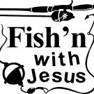Fishing With Jesus Christ Christian Car Truck Window Laptop Vinyl Decal Sticker