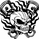 Skull Skeleton Piston Racing Flame Car Truck Window Laptop Vinyl Decal Sticker