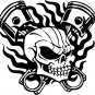 Skull Skeleton Piston Racing Flame Car Truck Window Laptop Vinyl Decal Sticker