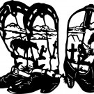 Cowboy Cowgirl Praying Boots Cross Car Truck Window Laptop Vinyl Decal Sticker