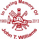 Loving Memory Firefighter Scramble Fireman Car Truck Window Vinyl Decal Sticker