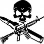 Rifle Skull Bullet Gun Control Car Truck Window Laptop Vinyl Decal Sticker