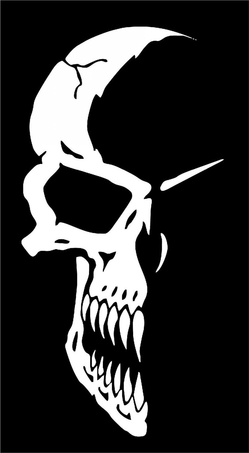 Half Skull Face Mask Car Truck Window Laptop Vinyl Tattoo Decal Sticker
