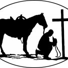 Christian Praying Cowboy Rodeo Car Truck Window Wall Laptop Vinyl Decal Sticker