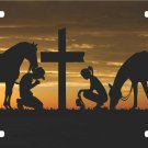 Christian Cowboy Cowgirl Cross Western Sun Horse Jesus Christ License Plate Tag