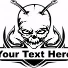 Custom Text Fish Skull Fishing Tackle Rod Car Truck Window Vinyl Decal Sticker