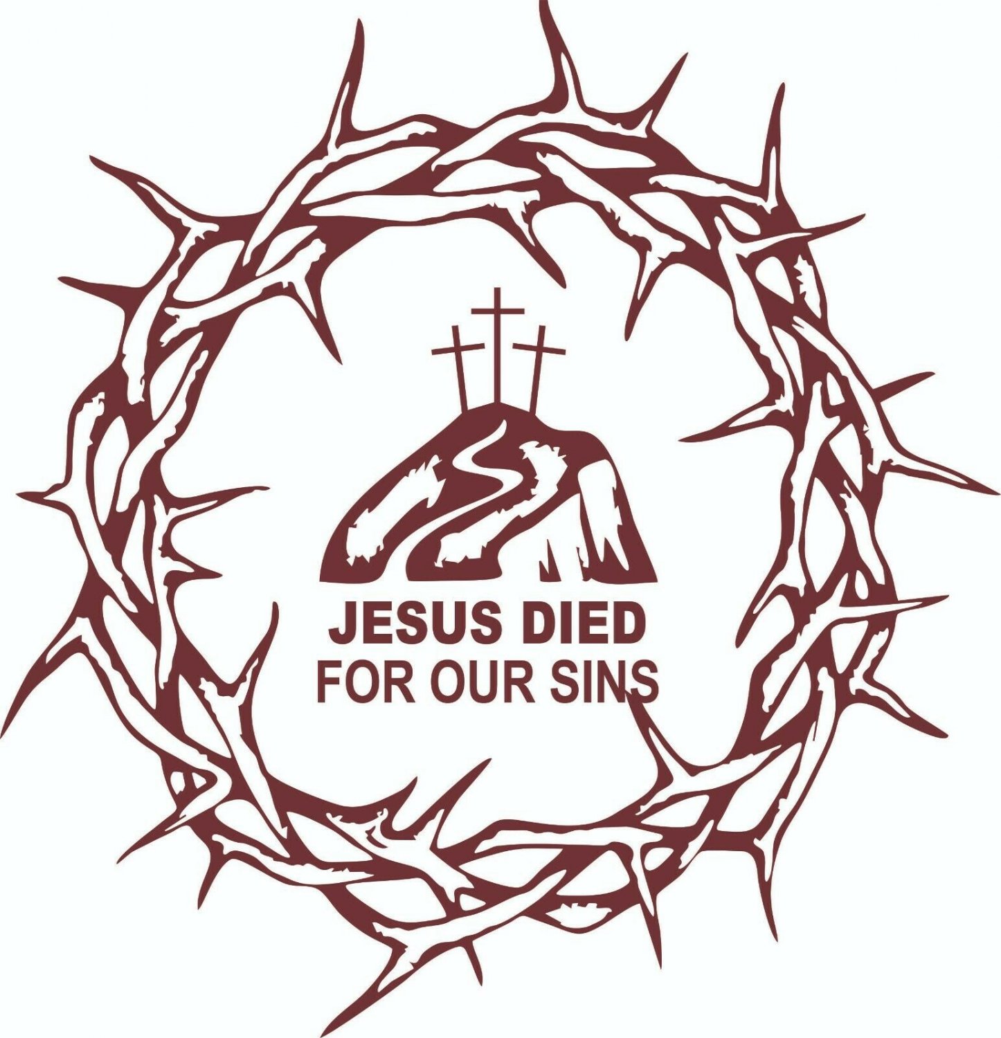 Jesus Christ Savior Crown Thorns Lord GOD  Car Truck Window Vinyl Decal Sticker