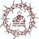 Jesus Christ Savior Crown Thorns Lord GOD  Car Truck Window Vinyl Decal Sticker