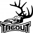 Tagout Deer Bow Gun Hunting Skull Car truck Window Vinyl Decal Sticker