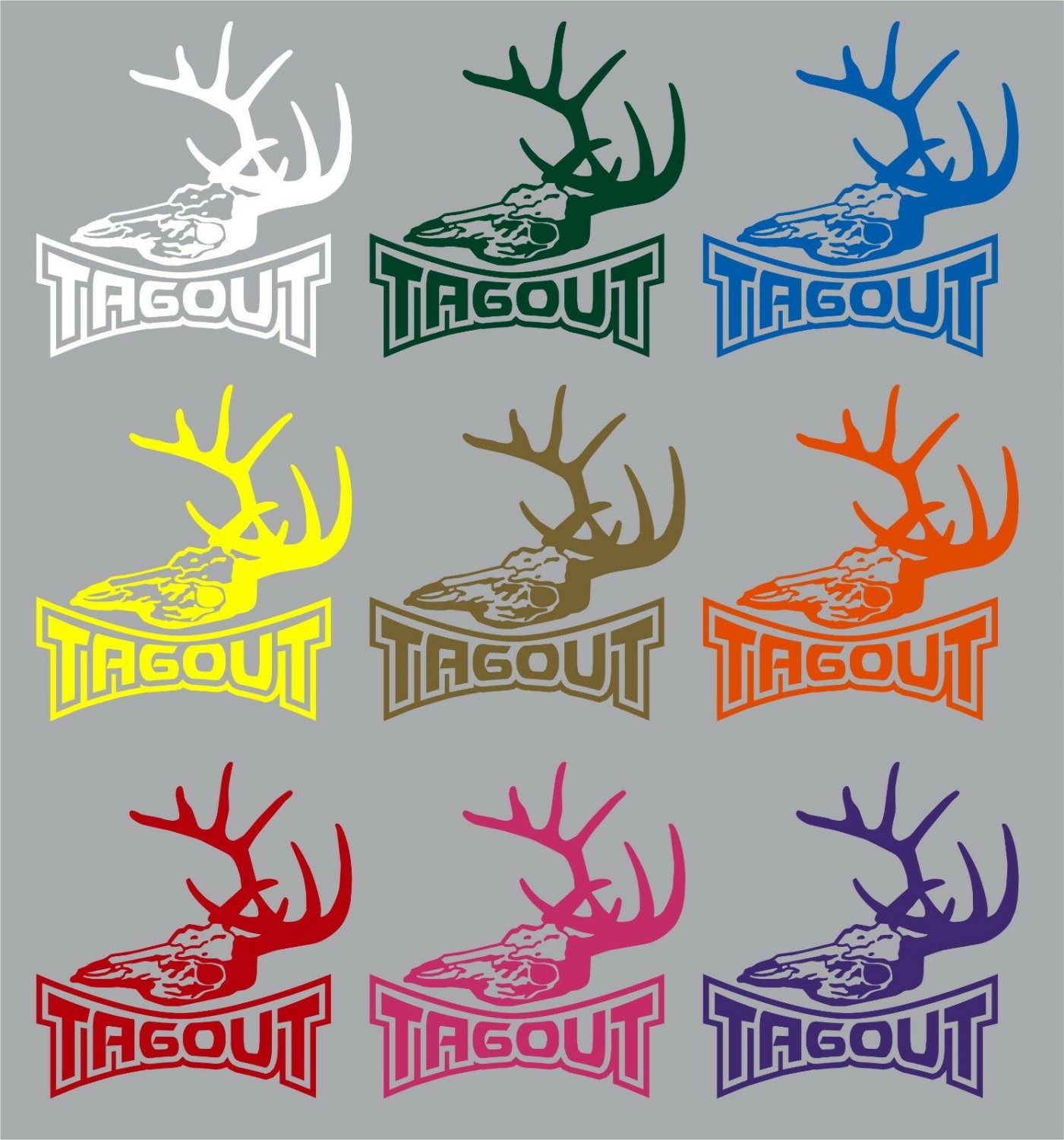 Tagout Deer Bow Gun Hunting Skull Car truck Window Vinyl Decal Sticker
