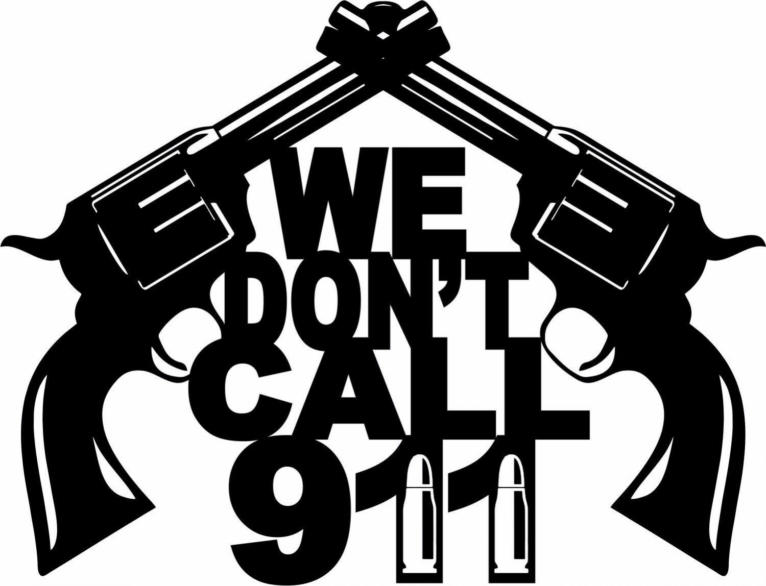 Warning Gun Protection 2nd Amendment 911 Truck Car Window Vinyl Decal Sticker