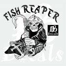 Fish Fishing Grim Reaper Skull Car Boat Anchor Truck Window Vinyl Decal Sticker