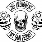 2nd Amendment Skull Gun Permit Control Car Truck Window Vinyl Decal Sticker