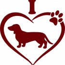 Dachshund Pet Animal Wiener-Dog Heart Paw Car Truck Window Vinyl Decal Sticker