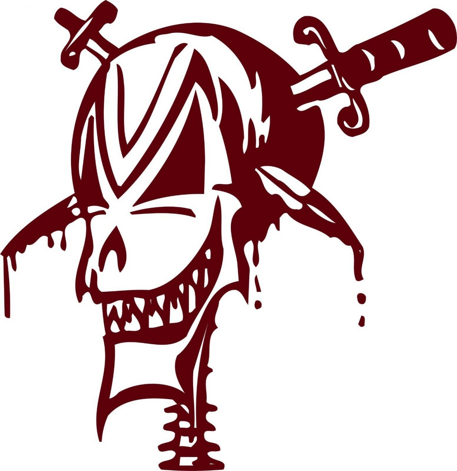 Skull Knife Face Monster Car truck Window Vinyl Decal Sticker