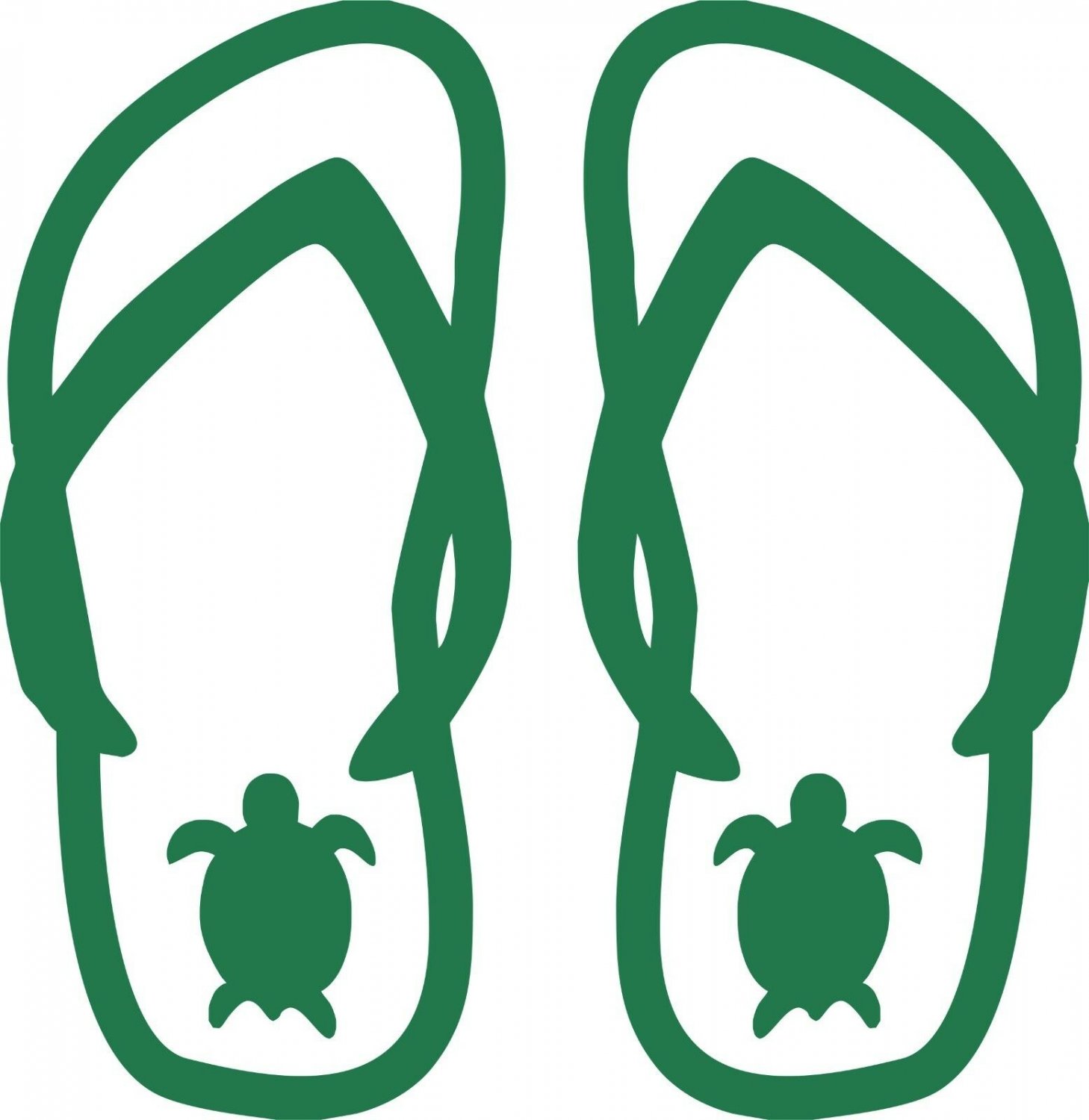 Turtle Flip Flops Beach Feet Toes Sand Car Truck Window Vinyl Decal Sticker
