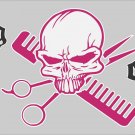Skull Hair Cut Stylist Salon Beauty Shop Scissors License Plate Car Truck Tag