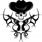 Tribal Cowboy Skull Gun Western Rodeo Car Truck Window Vinyl Decal Sticker