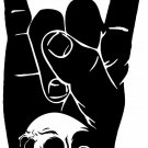 Skull Hand Horns Rock N Roll Heavy Metal Window Laptop Vinyl Decal Sticker