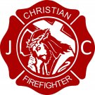 Cross Jesus Christ Firefighter Christian Fireman Car Truck Window Vinyl Decal