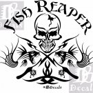 Fish Reaper Skull Tribal Fishing Rod Car Boat Truck Window Vinyl