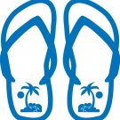 Flip Flops Sun Palm Trees Sandals Car Truck Window Vinyl Decal Sticker