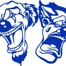 Happy Sad Clown Jester Joker Car Truck Window Wall Laptop Vinyl Decal Sticker