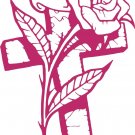 Cross Rose Flower Christian Christ Car Truck Window Laptop Vinyl Decal Sticker