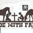 Cowboy Cowgirl Horse Christian Rodeo Cross Car Truck Window Vinyl Decal Sticker