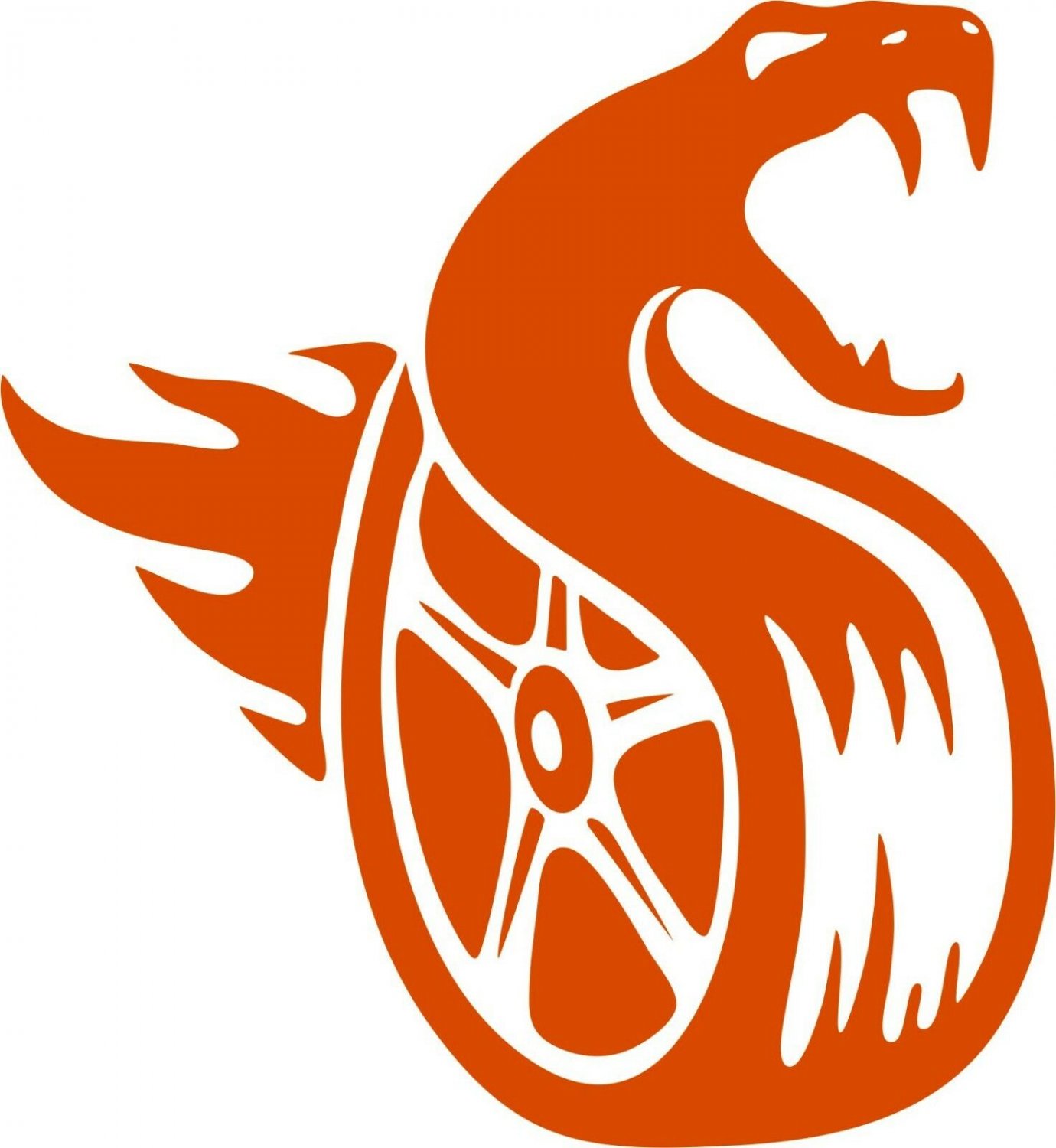 Snake Tire Wheel Fire Flame Reptile Truck Window Laptop Vinyl Decal Sticker