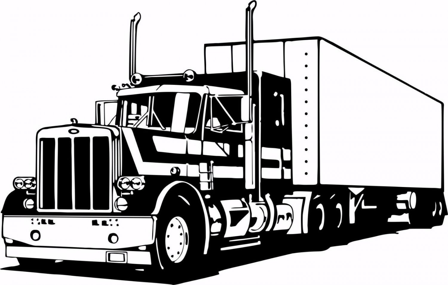 18 Wheeler Semi Big Rig Trailer Car Truck Driver Window Vinyl Decal Sticker