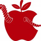 Apple Fruit Food Worm Teacher School Car Truck Window Laptop Vinyl Decal Sticker