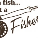 Fish Fisherman Funny Fishing Poe Rod Reel Car Truck Window Vinyl Decal Sticker