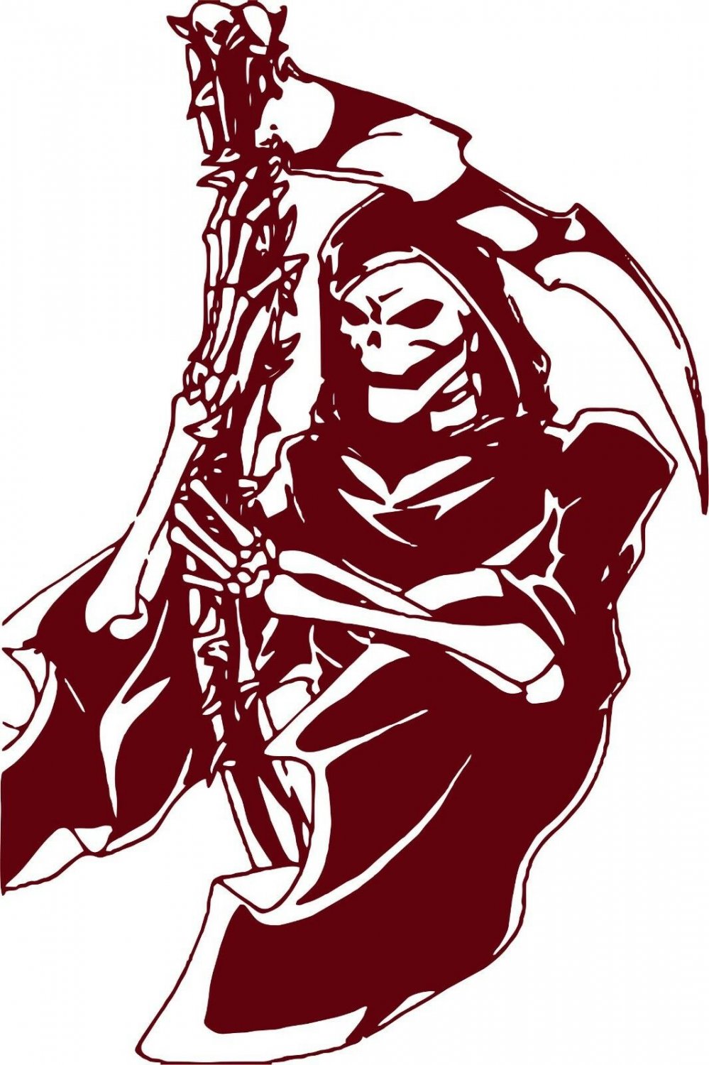 Grim Reaper Skull Robed Skeleton Scythe Car Truck Window Vinyl Decal Sticker