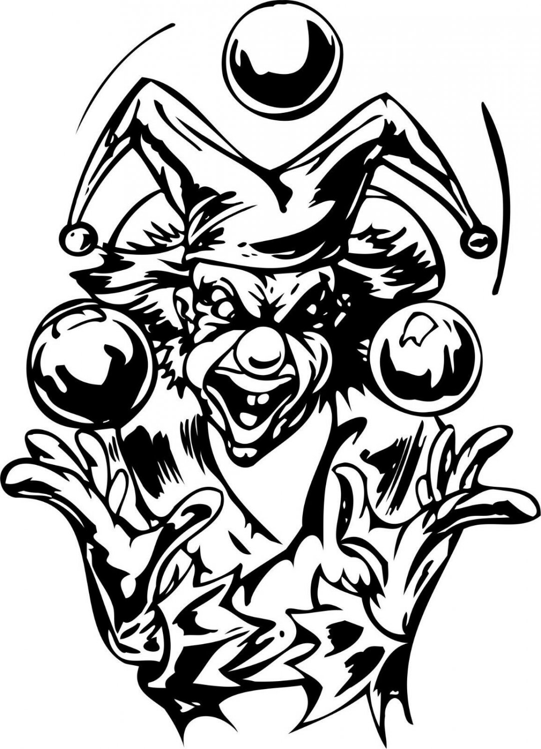 Clown Juggling Balls Jester Joker Car Truck Window Laptop Vinyl Decal Sticker