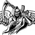 Grim Reaper Gun Scythe Wings Skull Monster Car Truck Window Vinyl Decal Sticker