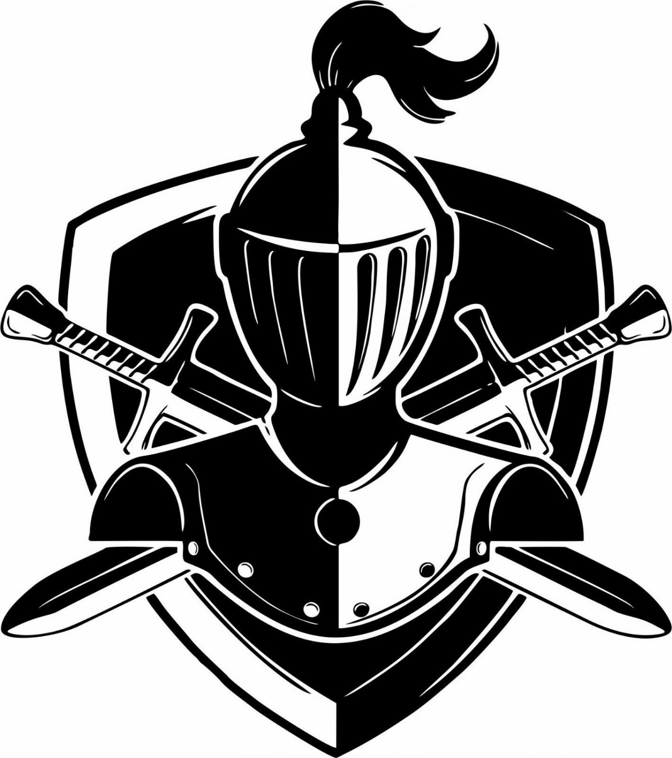 Skull Knight Warrior Medieval Shield Sword Car Truck Window Vinyl Decal Sticker
