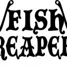 Fish Reaper Skull Fishing Hooks Flame Car Boat Truck Window Vinyl Decal Sticker