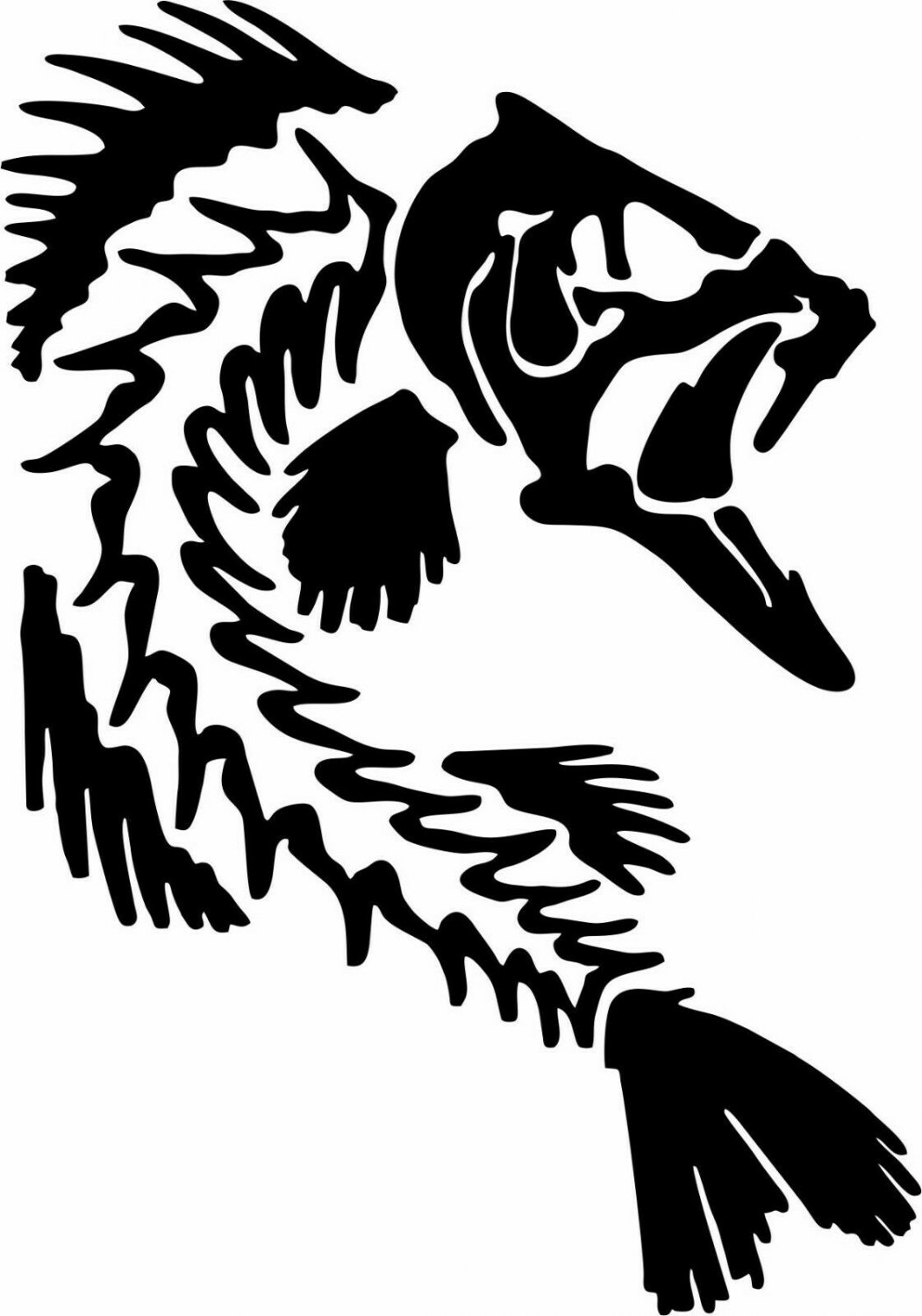 Bone Fish Fishing Monster Skeleton Car Boat Truck Window Vinyl Decal Sticker