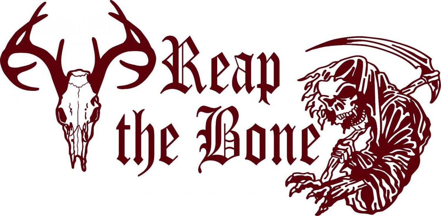 Reap The Bone Grim Reaper Deer Whitetail Hunter Truck Window Vinyl Decal Sticker