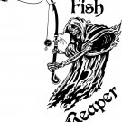 Fish Grim Reaper Fishing Rod Hook Car Boat Truck Window Vinyl Decal Sticker