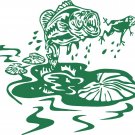 Fish Frog Lily Pad Bass Car Boat Truck Laptop Window Vinyl Decal Sticker