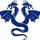 Dragon Wings Fantasy Mystical 2 Head Car Truck Window Vinyl Decal Sticker