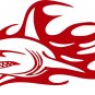 Shark Flame Attack Ocean Fishing Boat Car Window Laptop Vinyl Decal Sticker